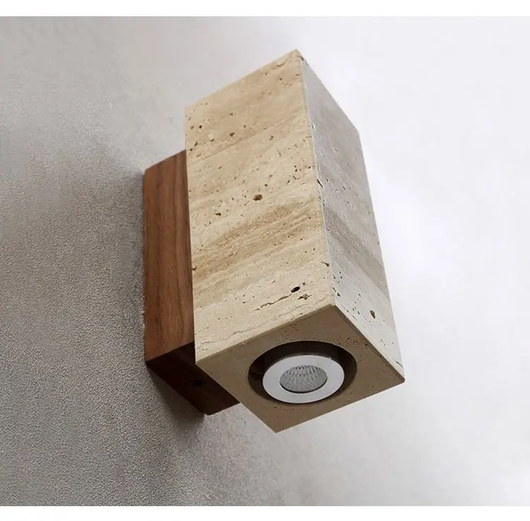 Wholesale Modern Nature Led Median Wall Lights Minimalist Art Deco Yellow Cave Stone Wall Sconce For Living Room