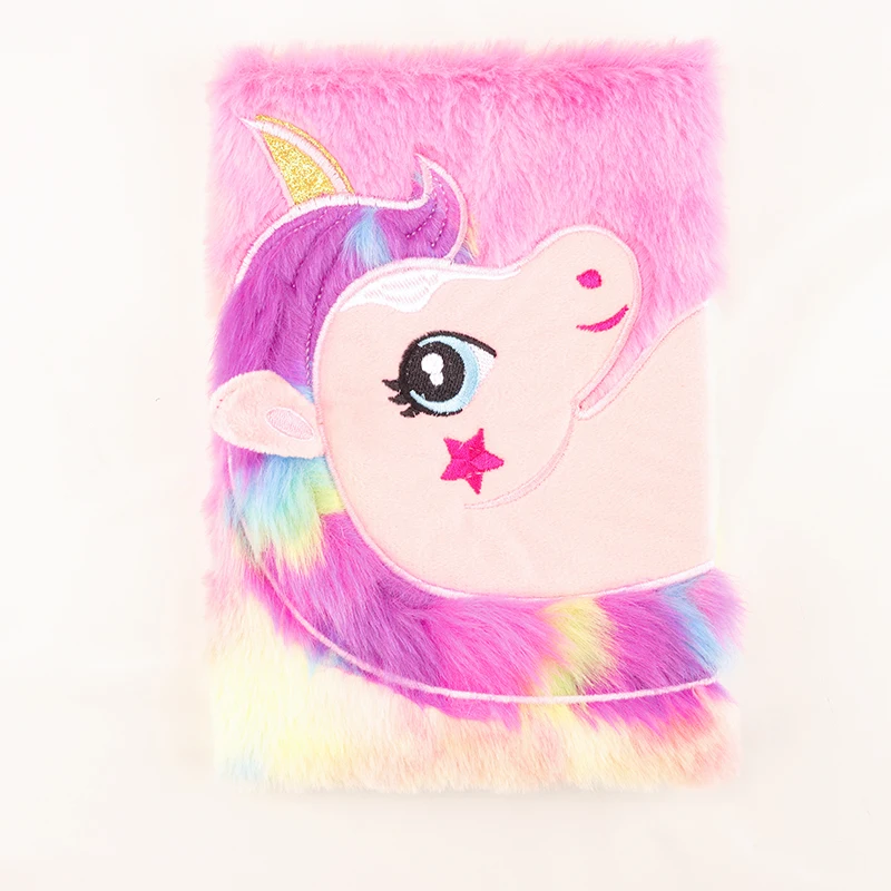 Soft Touch Diary Fur Manufacturer Plush Diary ,Plush Animal Type Girl Dream Sweet Journal/ Student Notebook