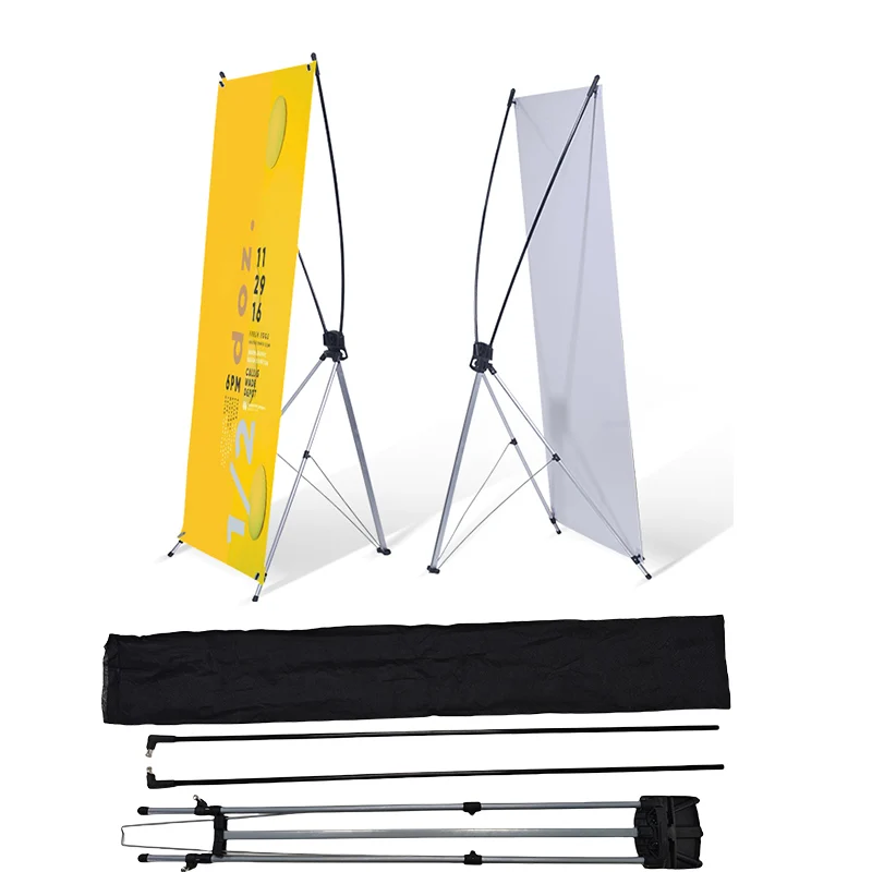 Mini Table top Economic Outdoor Aluminum Material X style Stand Display Banner Stand for Advertising Post 60 x 160 cm