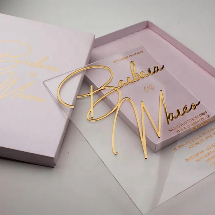 Wholesale Luxury Clear Acrylic Wedding Supplies Invitations Card