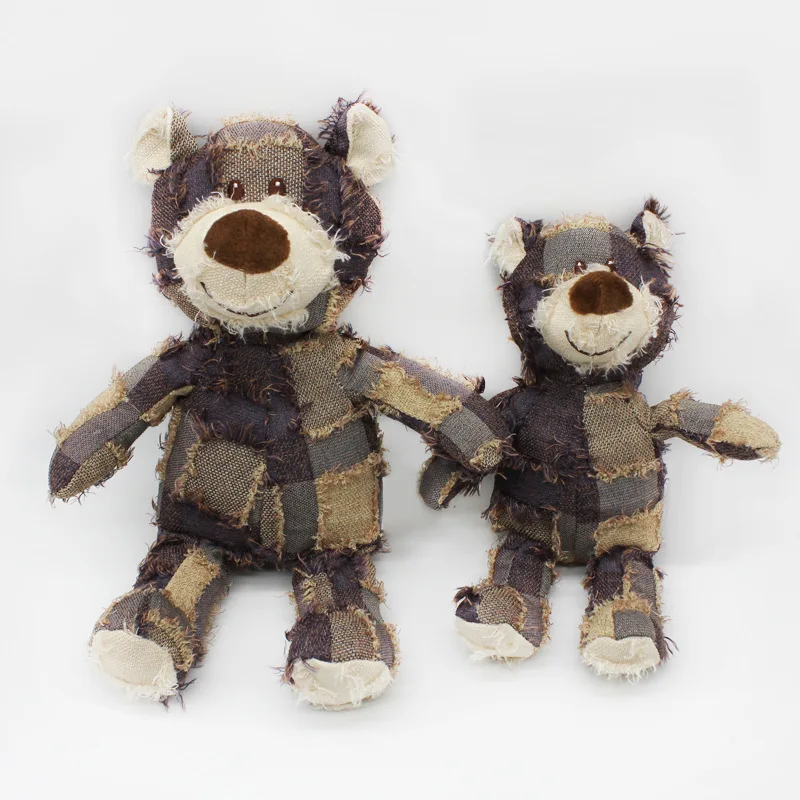 New Design Durable Squeaky Dog Toys for Heavy Chewers Unbreakable Stuffed Denim Dog Toys Puppy Squeaker Toys
