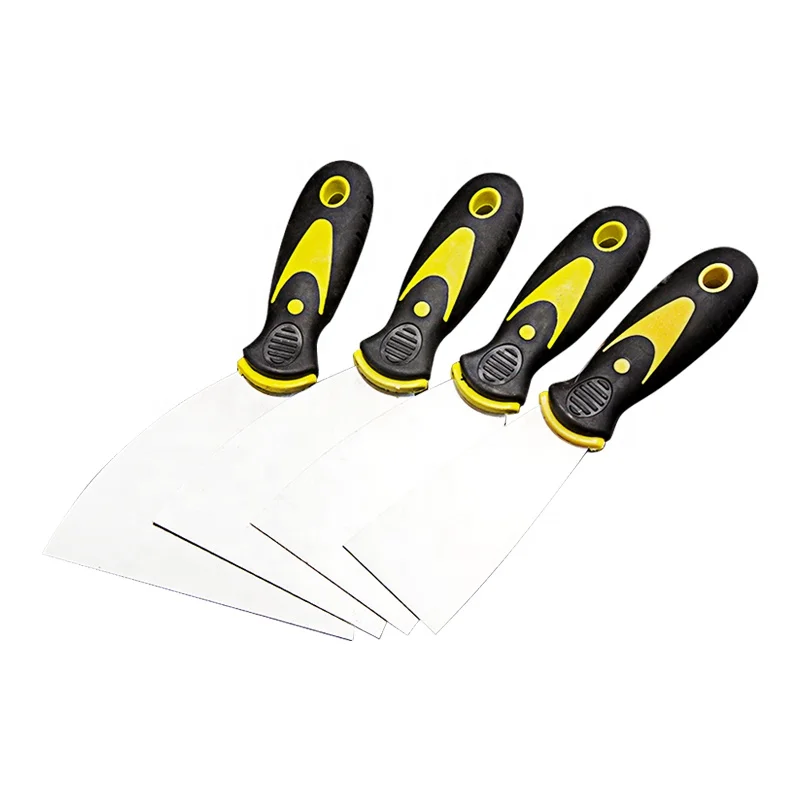 Rubber Handle Putty Knife Stiff Stainless Steel Blade For Wall Repair Home Patching Painting