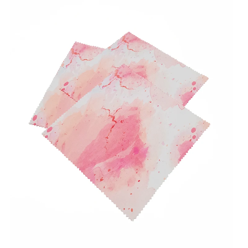 Custom Heat Transfer Printed Soft Microfiber Glasses Cleaning Cloth Sunglasses Wiping Cloth with Zigzag Edge