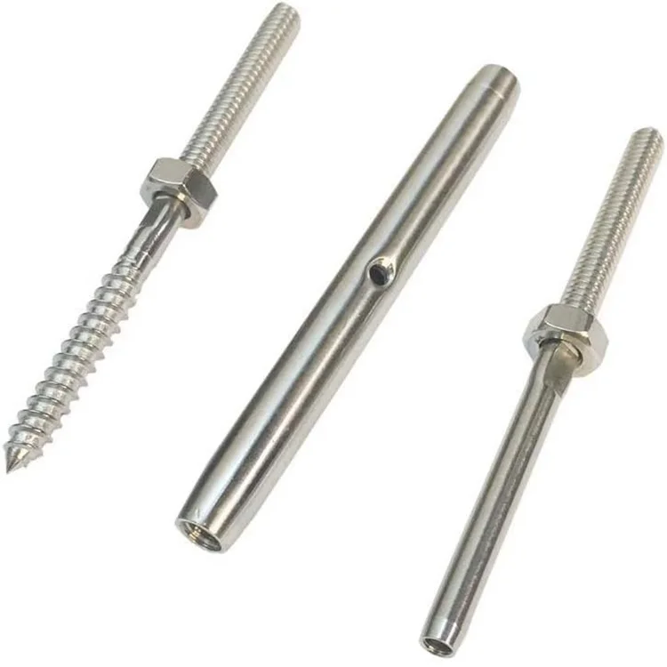 EKOO Stair Cable Railing Hardware Kit 316 Stainless Steel Swage Toggle Turnbuckle Terminal Lag Screw Stud for Wood Post