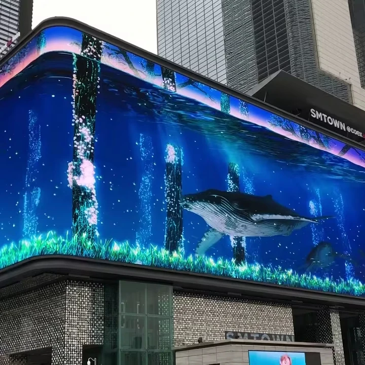 LINO Factory Outdoor Advertising 3.91 3D 50X50 Tile Dot Pitch Interactive Cinema P3 Video Wall Panel Led Display Screen