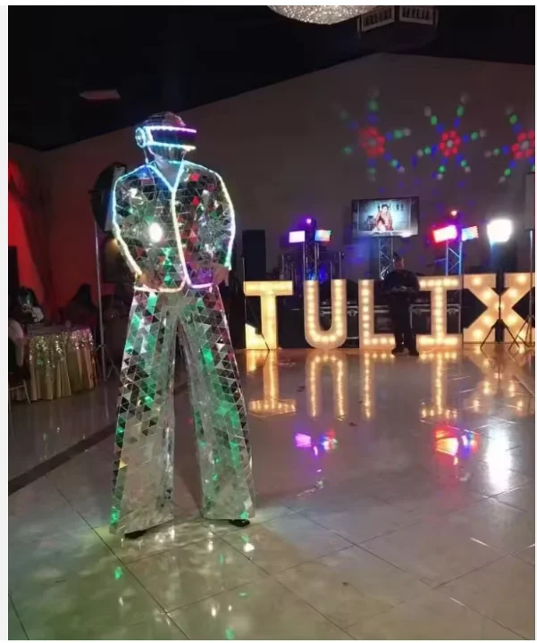 Special Custom Party Show Celebrate Performance Sexy Disco Bar Dance Clothes Cool Mirror Costume Suit