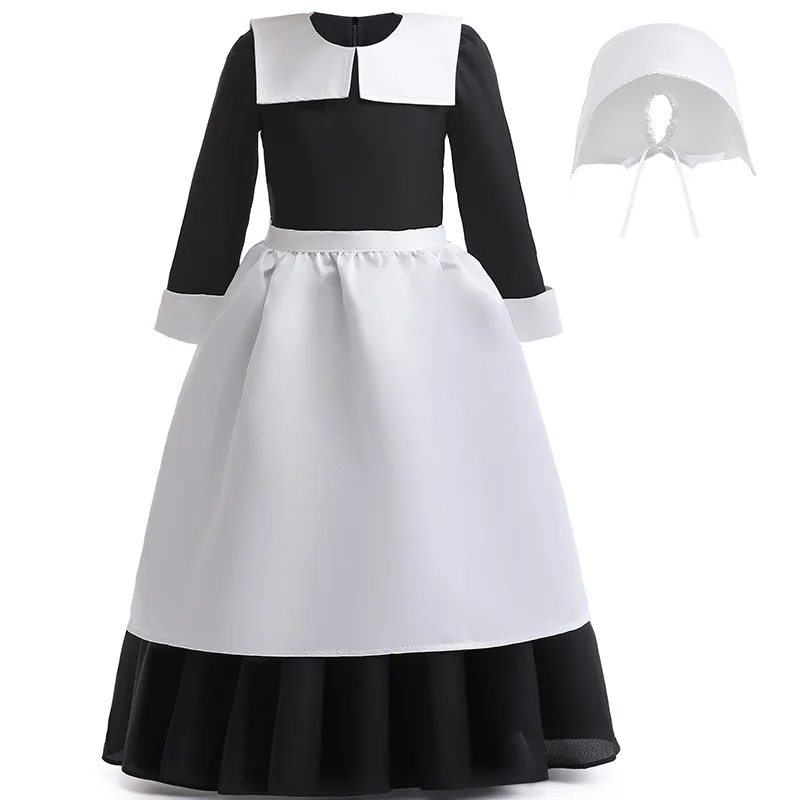 New Product Girls Wednesday Adams Cosplay Costume Halloween Party Dress Long Sleeve Classical Girls Dress For stage