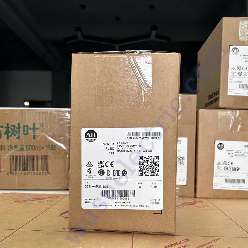 25B-A4P8N104 PowerFlex 525 AC Drive with Embedded EtherNet/IP 0.75KW IP20 NEMA 25B-A4P8N104