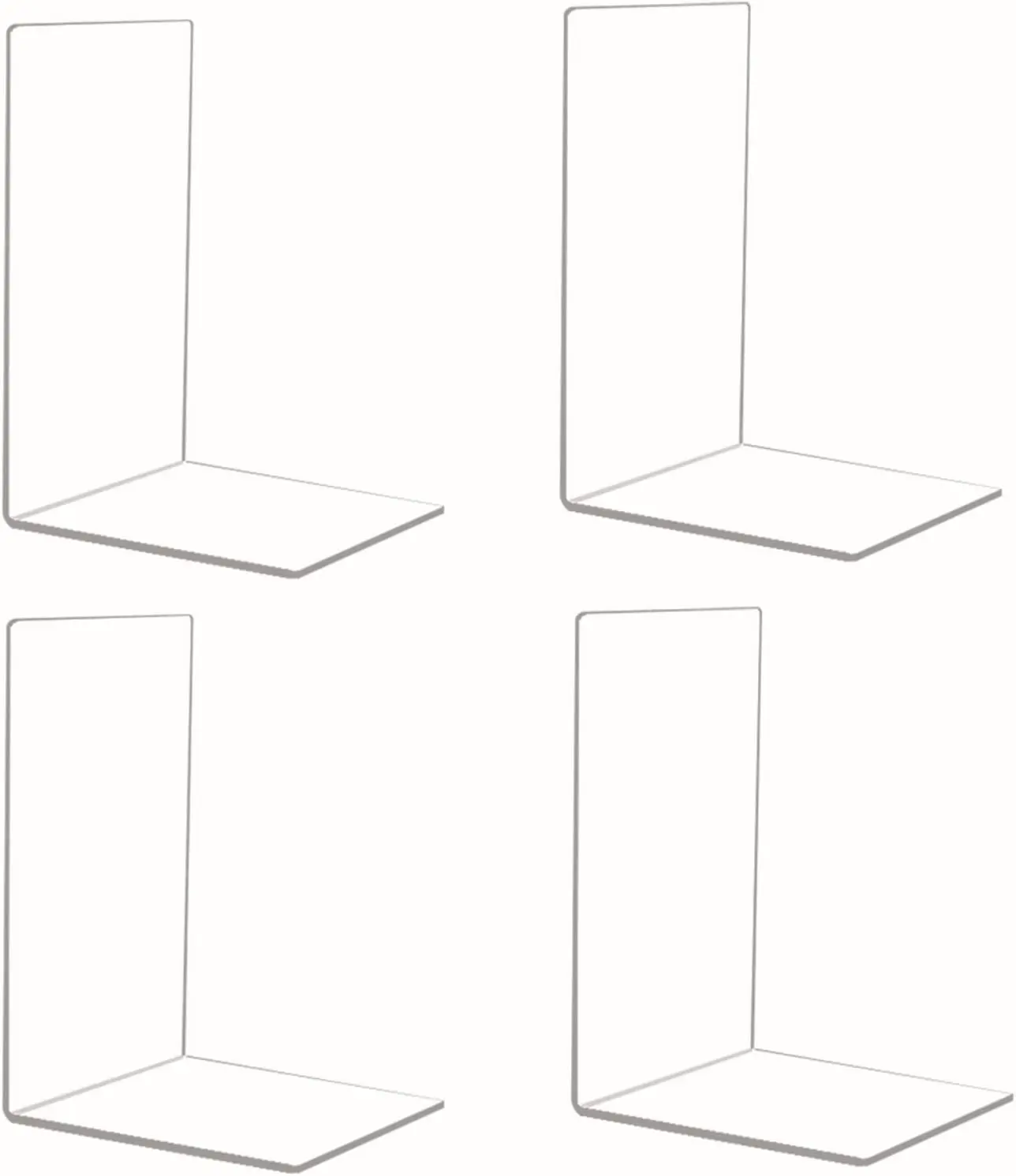 Transparent Acrylic Book Stand L Block Bookshelf Picture Book Album Display Bookend