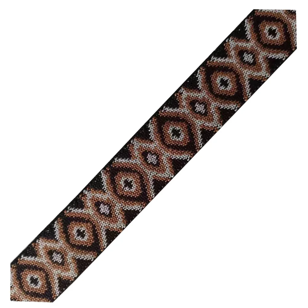 1inch 38mm Vintage Webbing Strap Customized Rhombus Elasticity Band Jacquard Polyester Webbing Roll in  Belt Garment Accessories