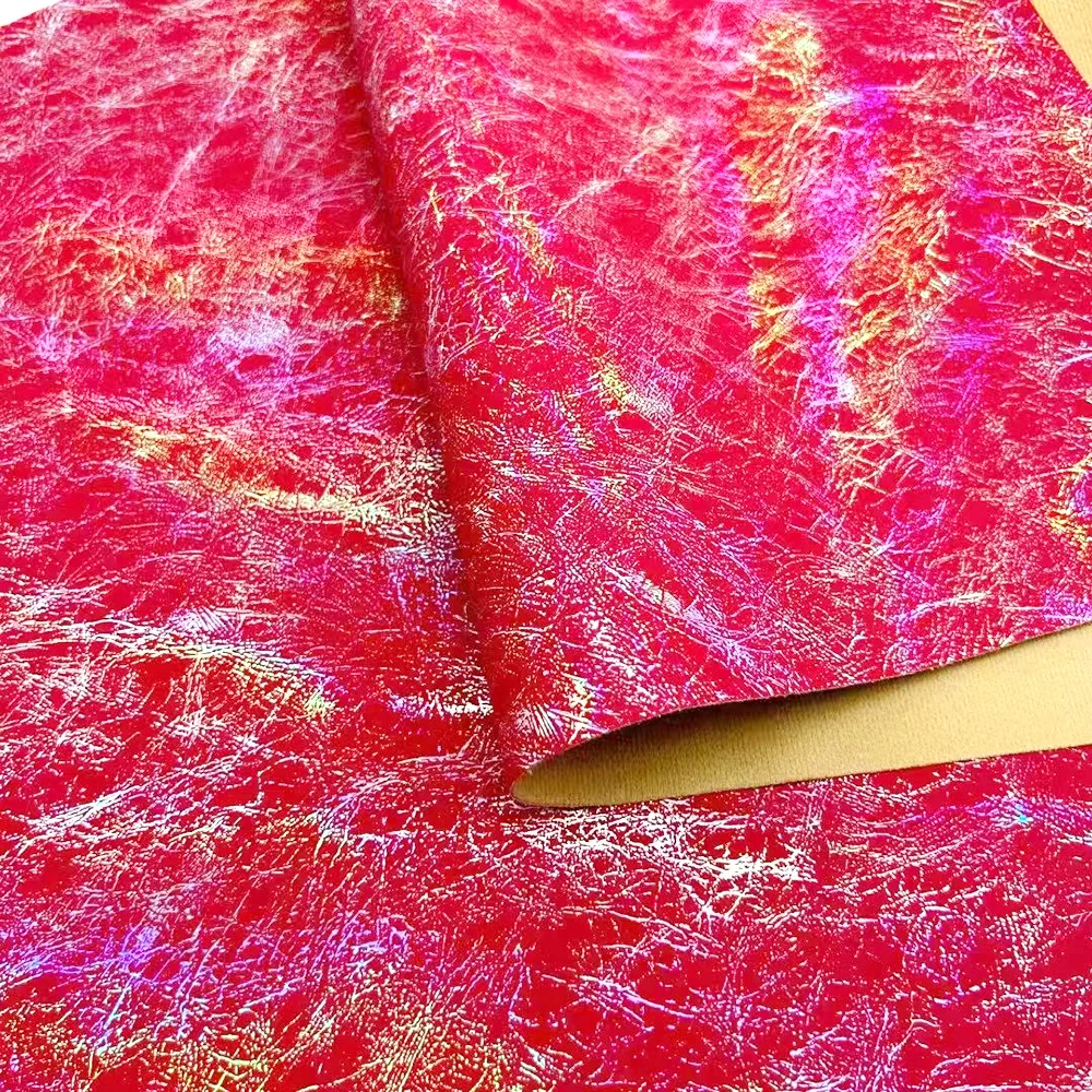 Colourful Shiny Stamping Foiled Gold Silver Leather PU Metallic Synthetic Leather Fabric For Furniture Sofa Bag Crafts