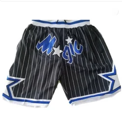 Wholesale Just Mens Don Throwback Basketball Shorts Hip Hop Magic Polyester Quick Dry Embroidery Mesh Sports Wear With Logo