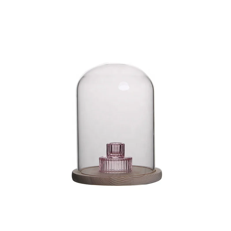Luxury Flower Glass Jars with Transparent Glass Dome Glass Cover Vase-Various Sizes for Home Candles Unique Holder Box Packing