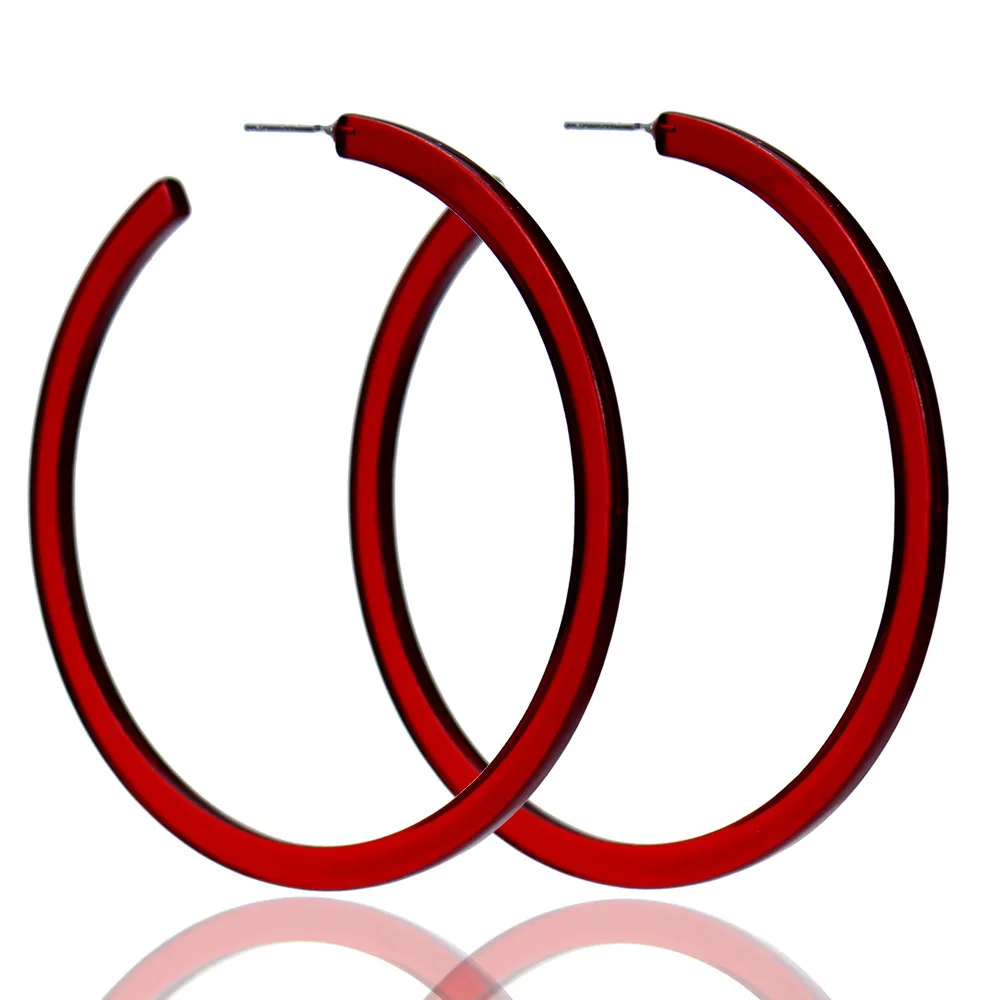 Summer Acrylic Hoop Earring Neon Color Large Earring Hoops