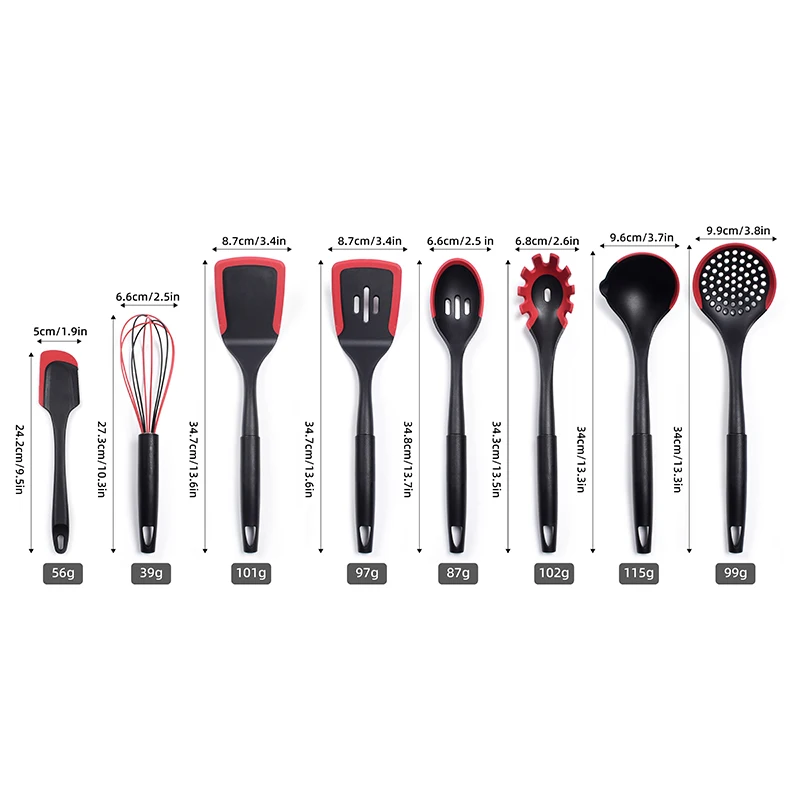 Nylon Kitchen Utensils Set 8 Piece Custom Logo Cooking Utensils Set