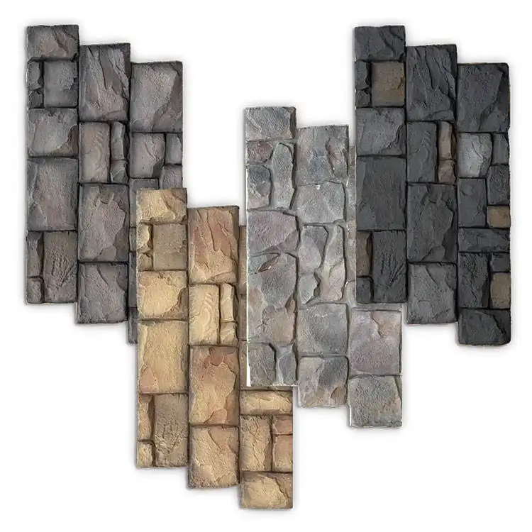 Whosale Pu Polyurethane Faux Castle Stone Brick Wall Panels For Interior