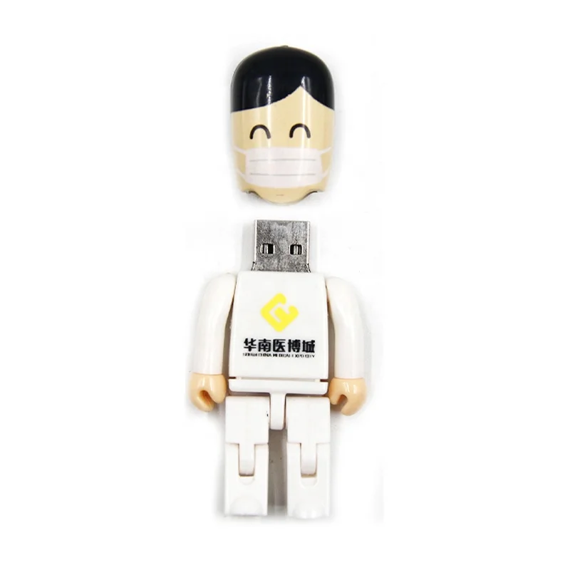 Customized Hospital Gift Special PVC Cartoon Doctor Design USB Flash Drive for Promotions