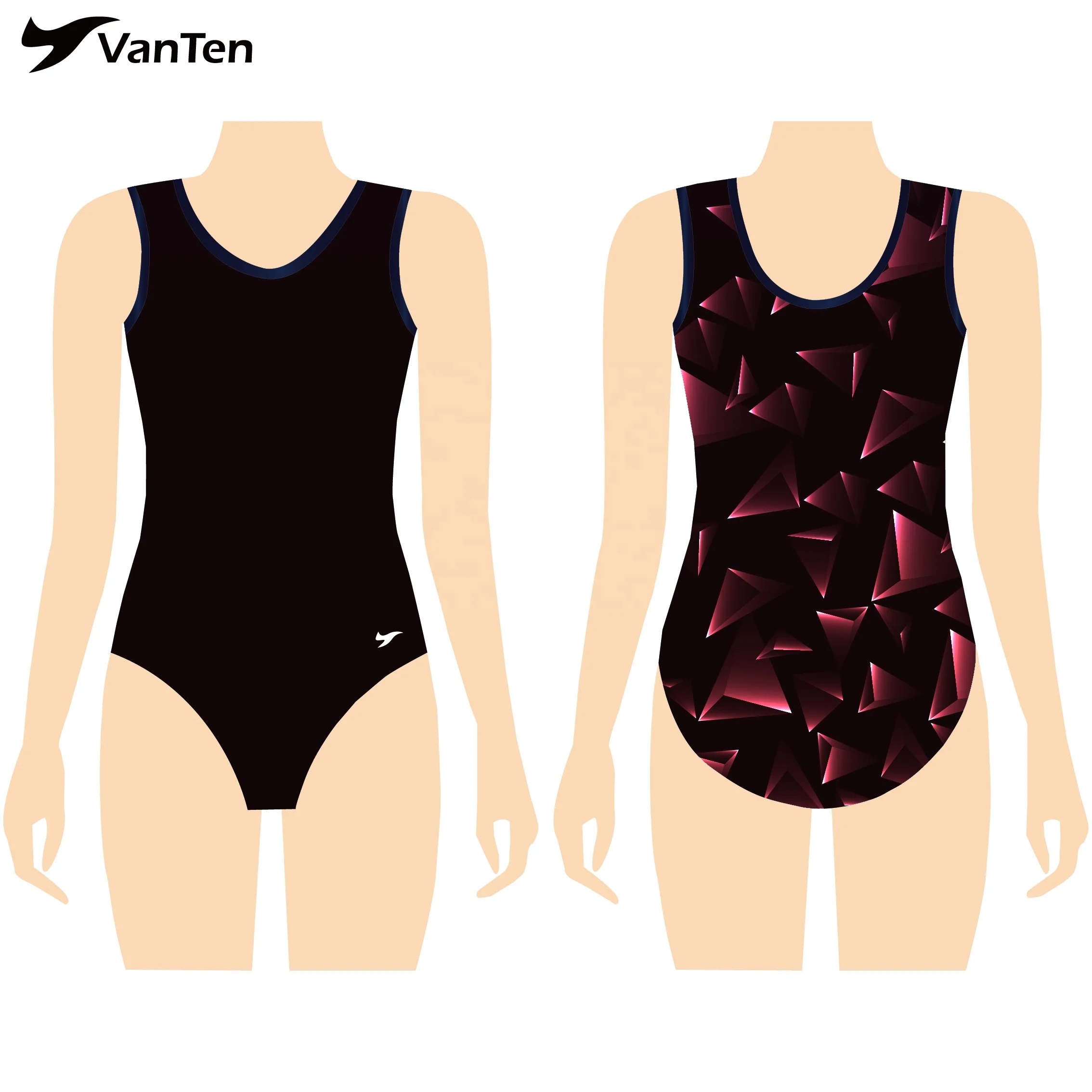 VANTEN College team rhythmic gymnastics costume sublimated girls dance gymnastics leotards