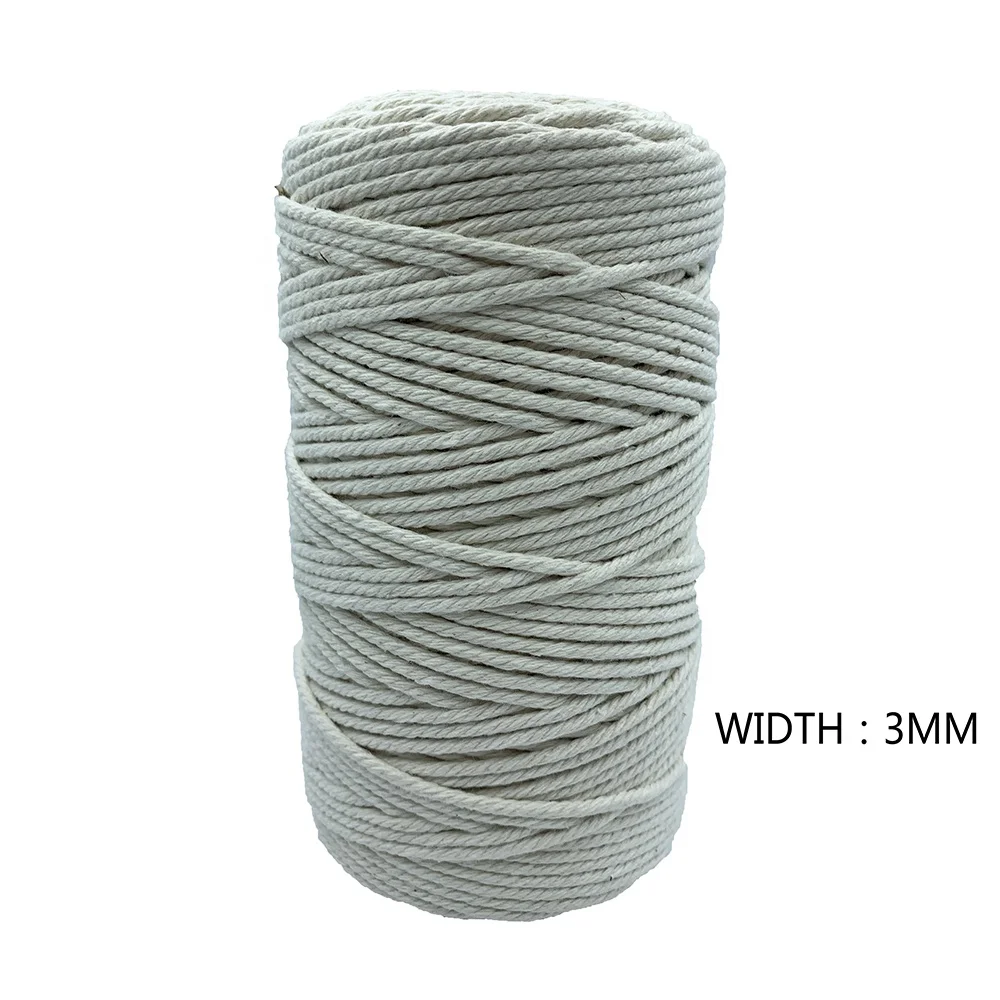 Cotton cord 1mm 2mm 3mm 4mm 5mm 6mm Natural Twisted Macrame Braided Cords Round cotton Cord for home decor