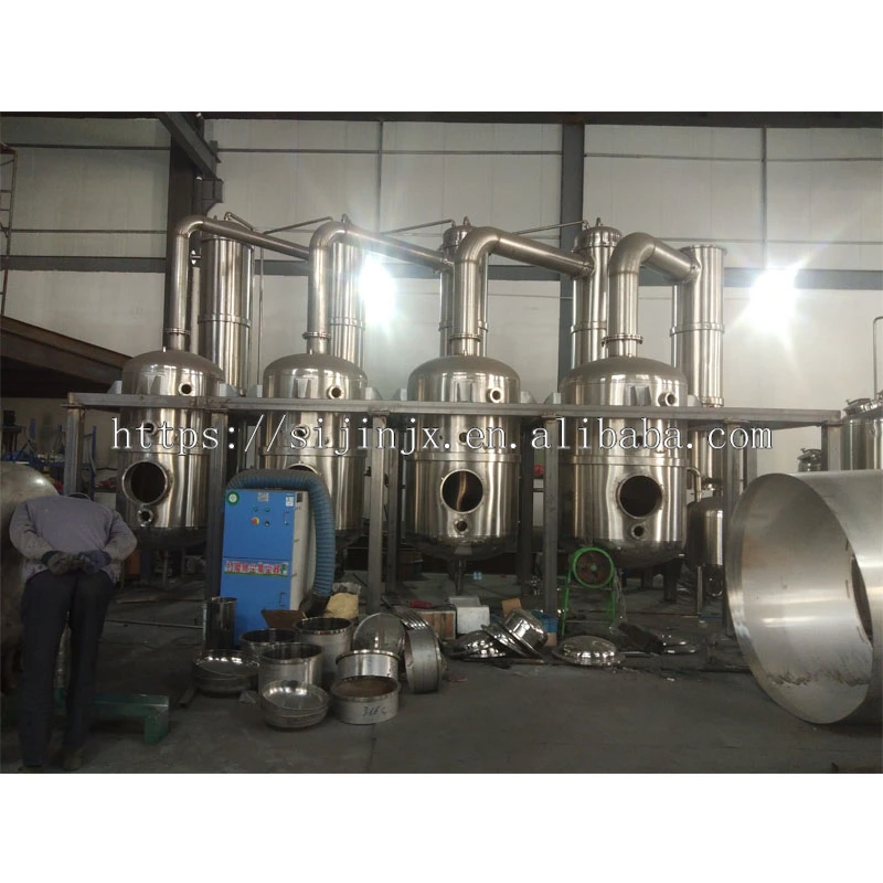 Multiple effect falling film evaporator for fruit juice