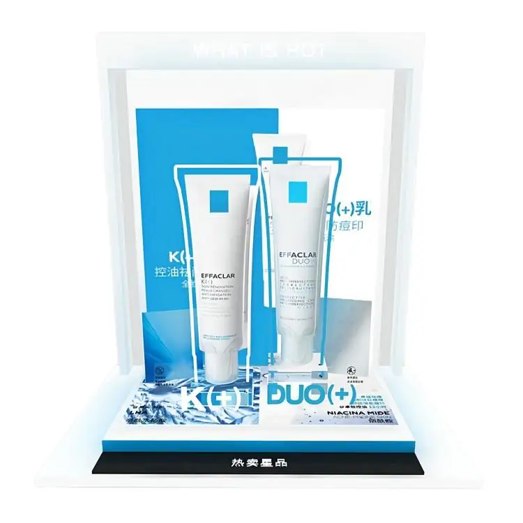 Custom OEM logo cosmetic display Sunscreen pop display counter stand