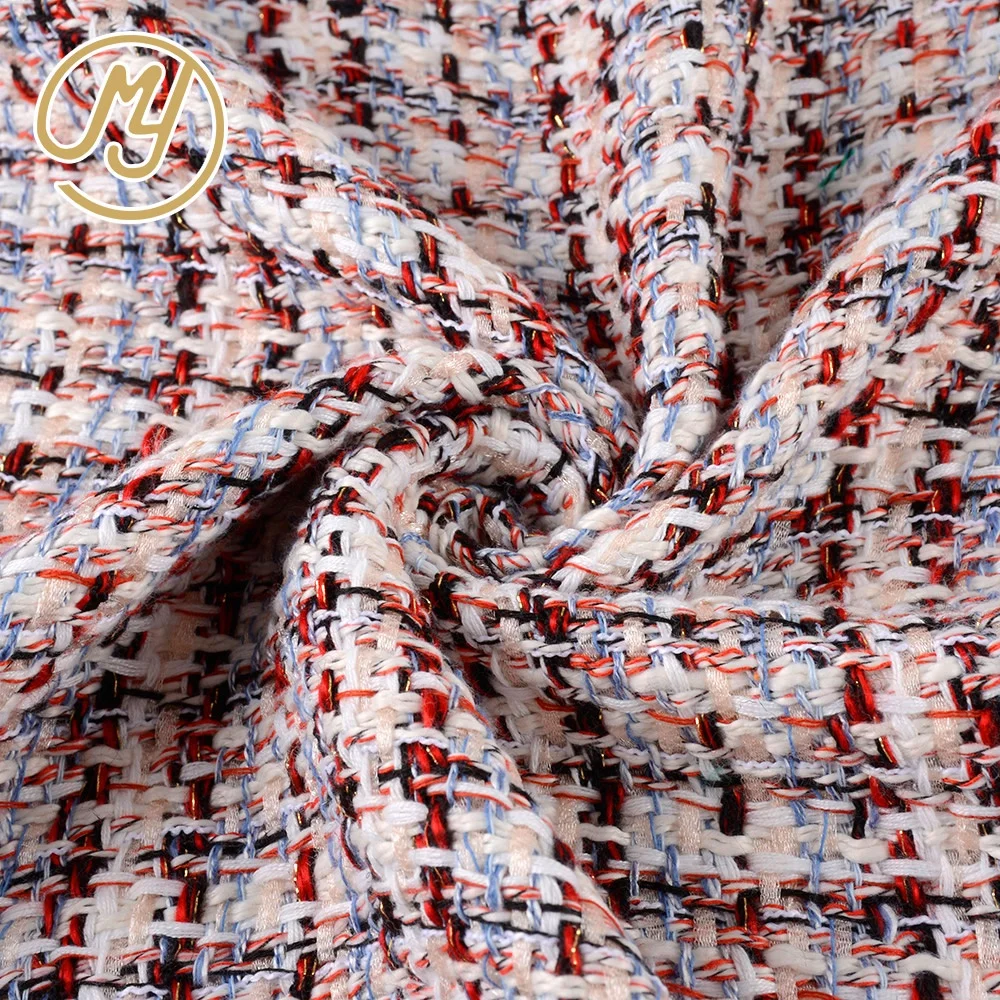 New fashion 400gsm 100 polyester woven tartan tweed fabric for suit coat