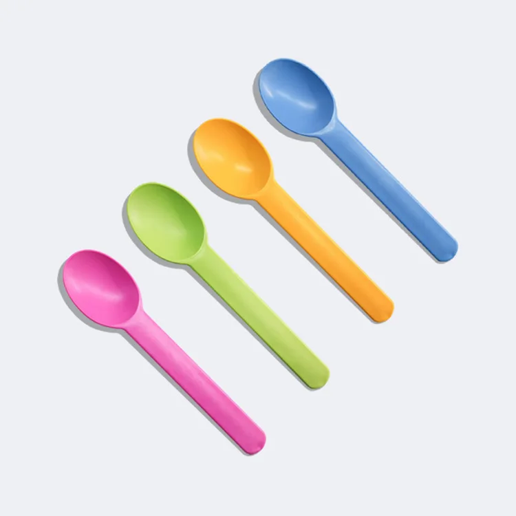 Biodegradable Disposable  Corn Starch Ice Cream Spoon Custom Printed Ice Cream Spoon