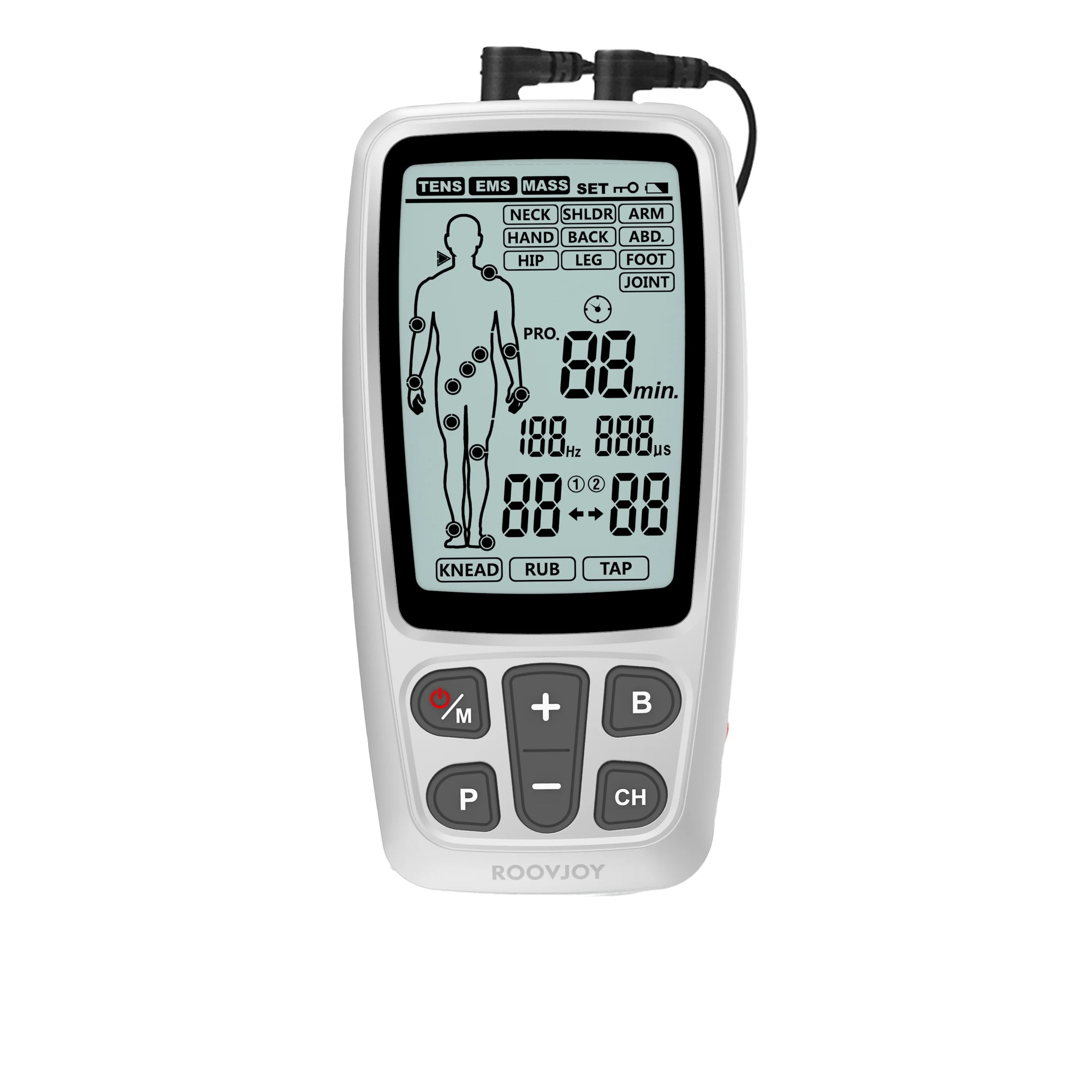 ROOVJOY 3 in 1 TENS EMS MASSAGE Medical Devices Home-use Unit for Pain Relief and Muscle Training