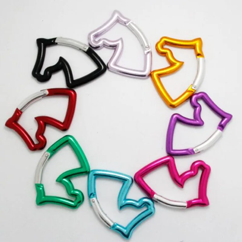 HXY Very Cute Promotional Wholesale Horse Head Shaped Carabiner Horse Carabiner Keychain For Hiking, Camping