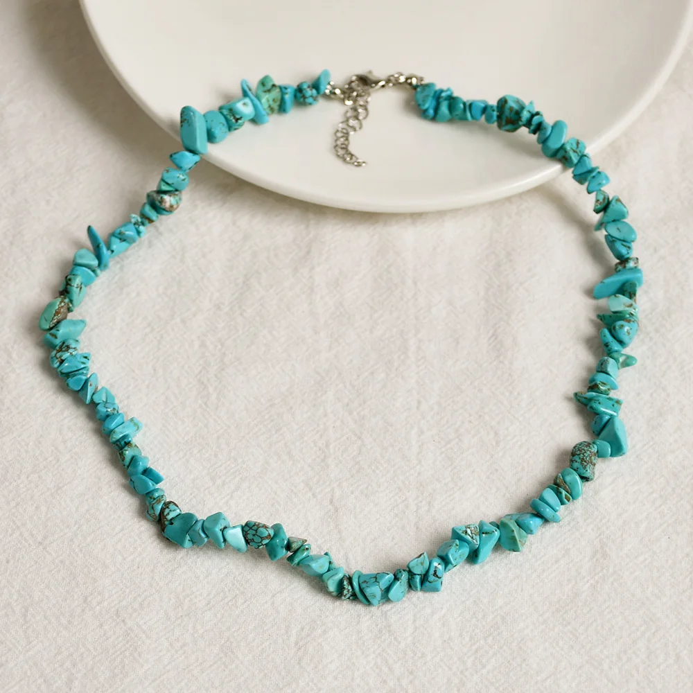 2022 Newest Western Cute Bohemian African Triple Lovely Multi Layer Turquoise Beads Necklace