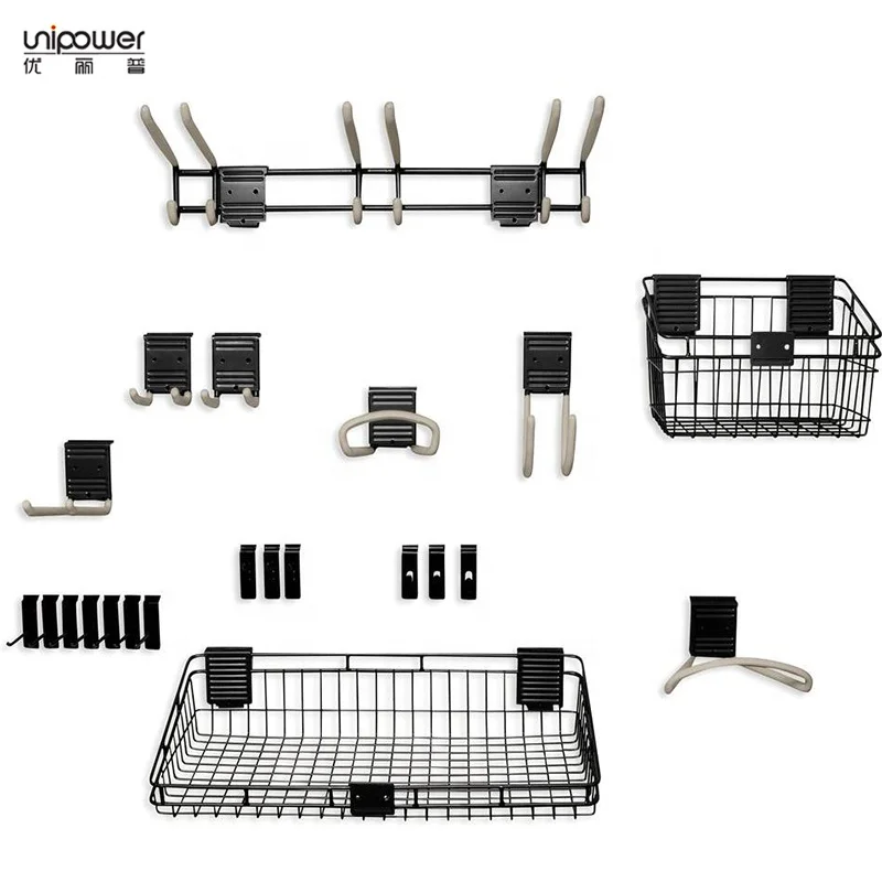 Portable Slatwall Storage Solution Wall Mounted Ball Racks Basketball Butler Holders