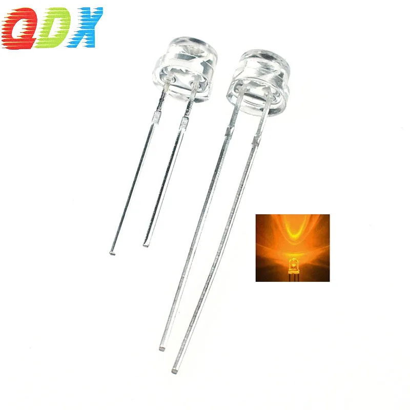 China Factory Top Quality Water Clear Lens 4.8MM  Straw Hat white hair yellow light LED Diode high brightness led diode