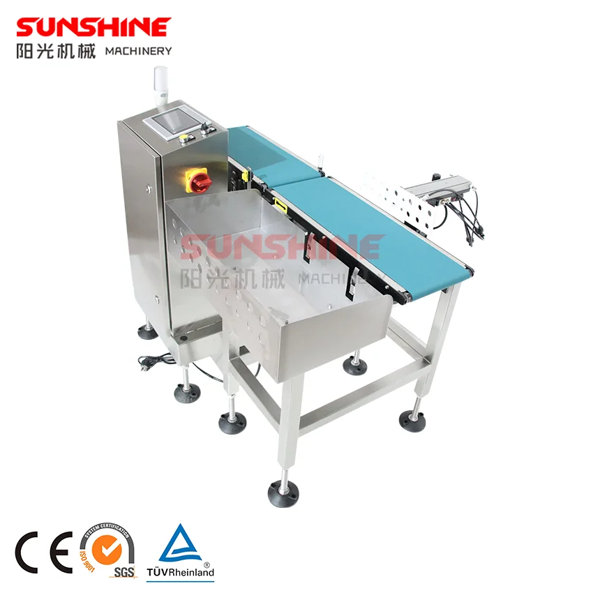 Automatic online wide range check weigher scale for bags bottles can production line with alarm warning