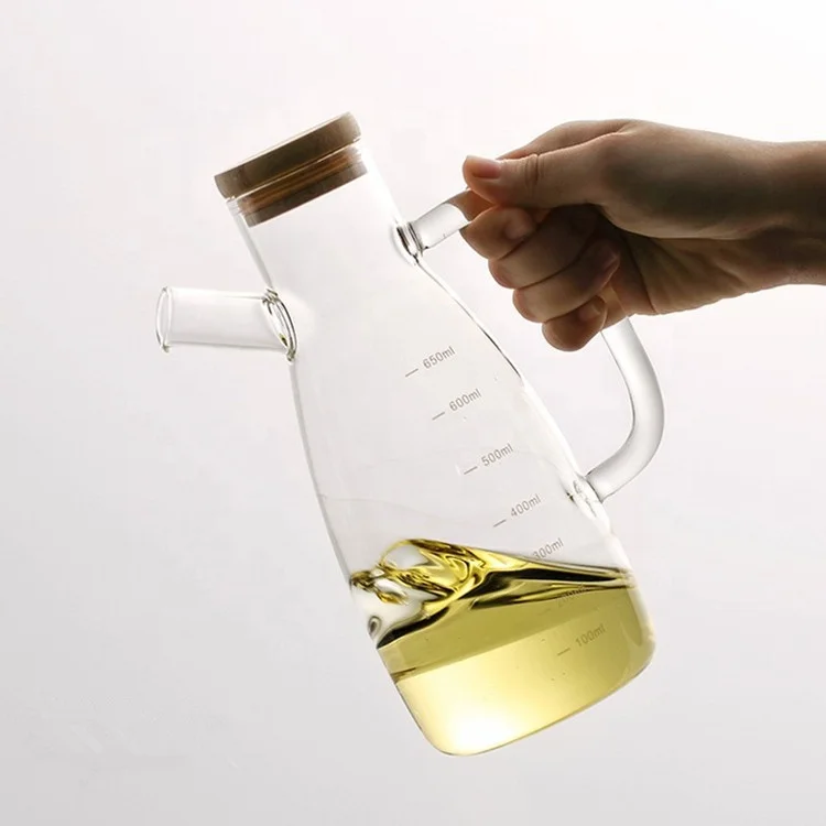 Wholesale Home Use Transparent High Borosilicate Glass Oil Pot With Lid