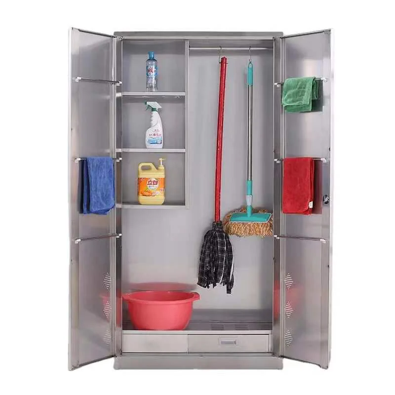 Hot sale Double door cleaning cabinet broom tools storage cabinet cleaning supplies storage cabinets