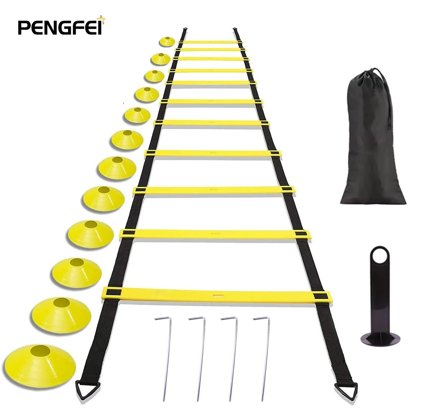 Outdoor Hot Sale Fixed Sports Speed Agility Training Set Kit Cones Ladder
