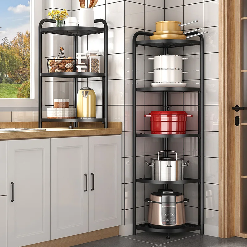 Kitchen pot rack Three to five multi-layer kitchen racks floor-to-ceiling multi-function storage pot rack