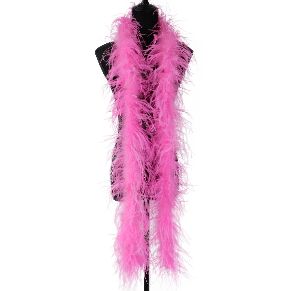 3 Ply dark pink  Soft Ostrich Boas White for Carnival Costumes Sewing Luxury Party Shawl Ivory Ostrich Feather Boa For Sale