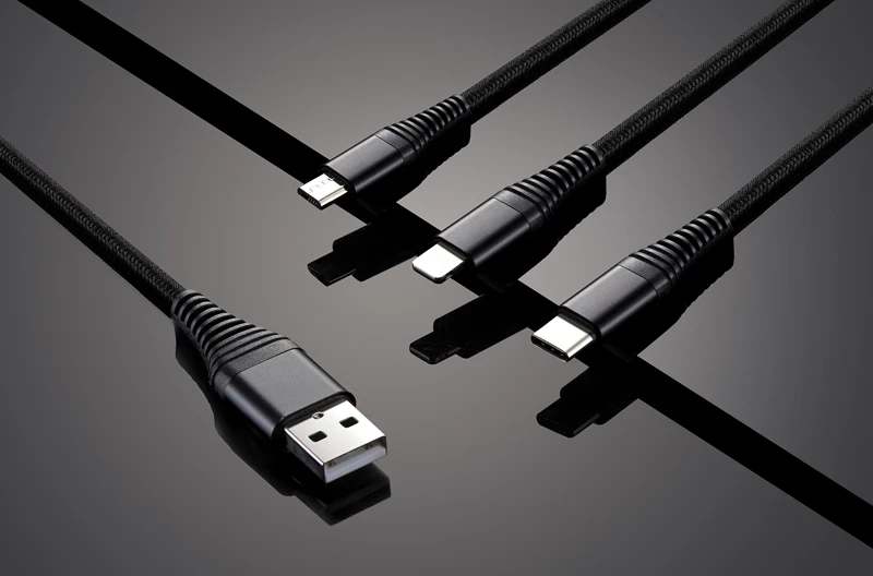  Индивидуальный логотип подарок черный Usb кабель с нейлоновой оплеткой маленький светодиодный Ночной свет 3 в 1 Многофункциональный для быстрой зарядки зарядное устройство телефонов на базе Android