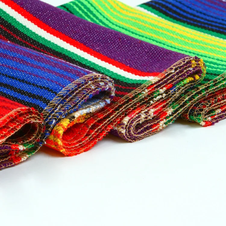 Genuine Mexican Table Runner Saltillo Serape Colorful Striped Sarape Made in China