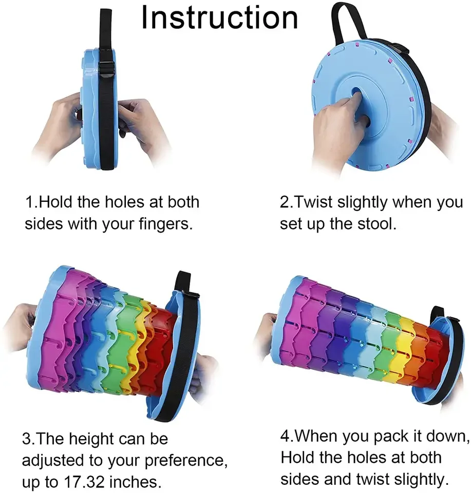 Upgraded Portable Telescopic Stool With Load Adult Adjustable Plastic Stool