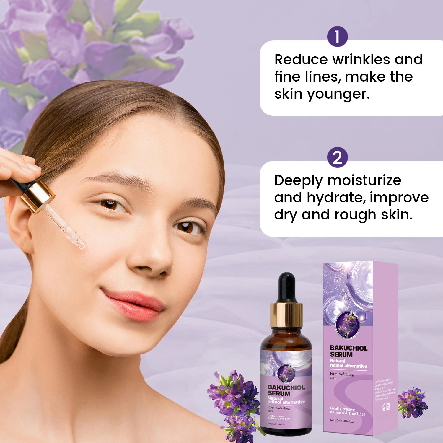 Private Label Face Bakuchiol Serum And Retinol Organic Vitamin C Antiwrinkle Collagen Face Serum Hyaluronic Acid Serum For Face