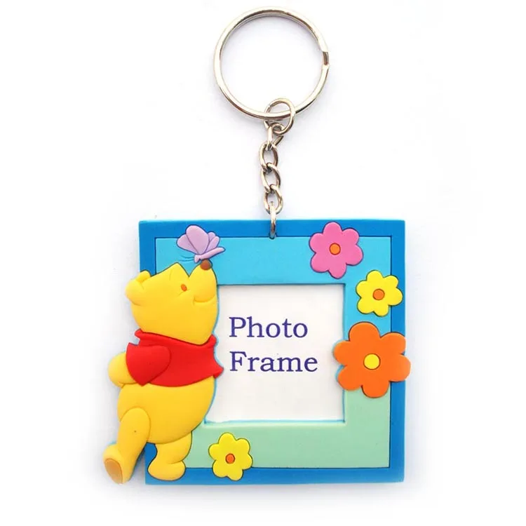 Factory custo PVC photo frame keychain for promotion gifts