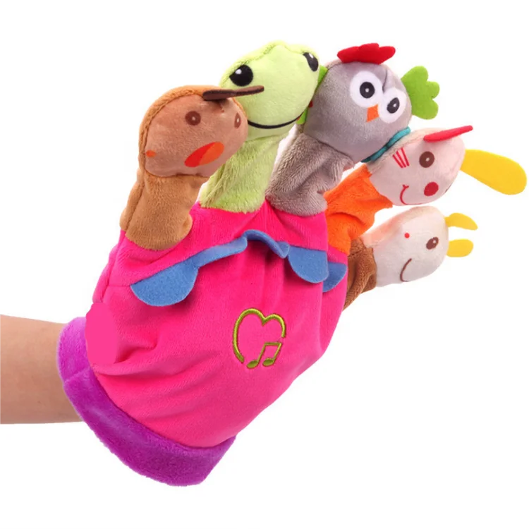 Story Telling animal Plush Finger Puppet toy Creative toy Cute Animal Hand puppet Custom Early education plush toy for kids