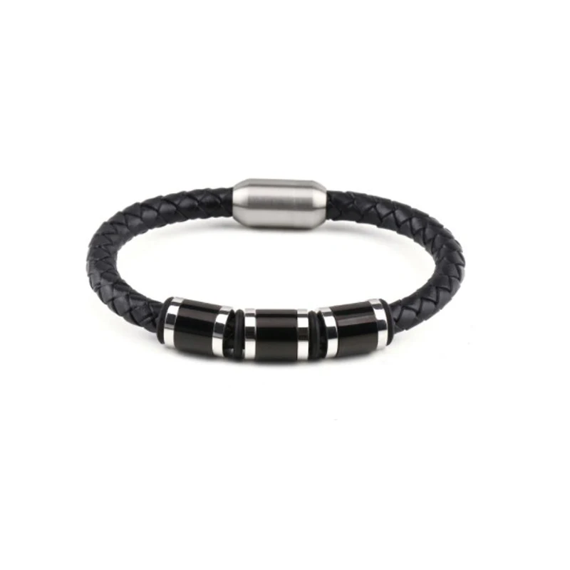 2022 NEW Personalized Stylish Stainless Steel Men Beaded Bracelet With Magnetic Clasp
