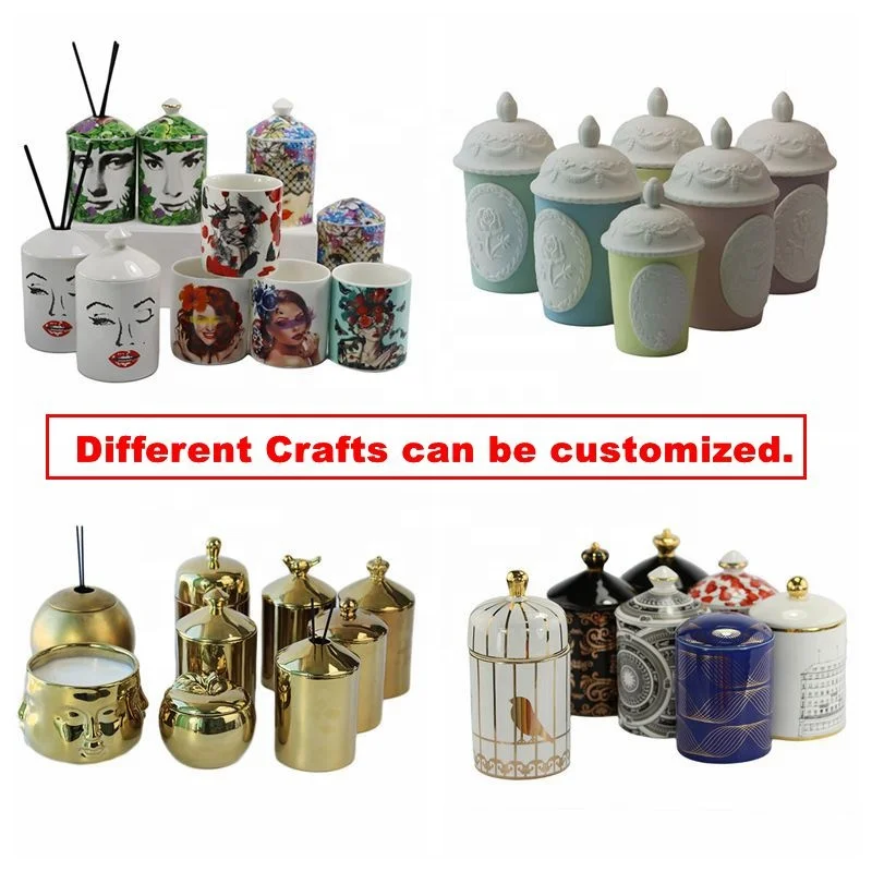 Synwish Wholesale Nordic Custom Luxury Ceramic Candle Jars Aura Porcelain 350g Candle Vessels for Candles with Lids