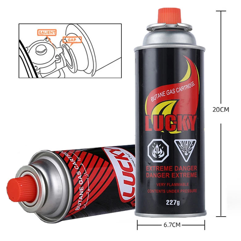 Round Shape Portable Butane Gas Cartridge 227g and Butane Gas Canister