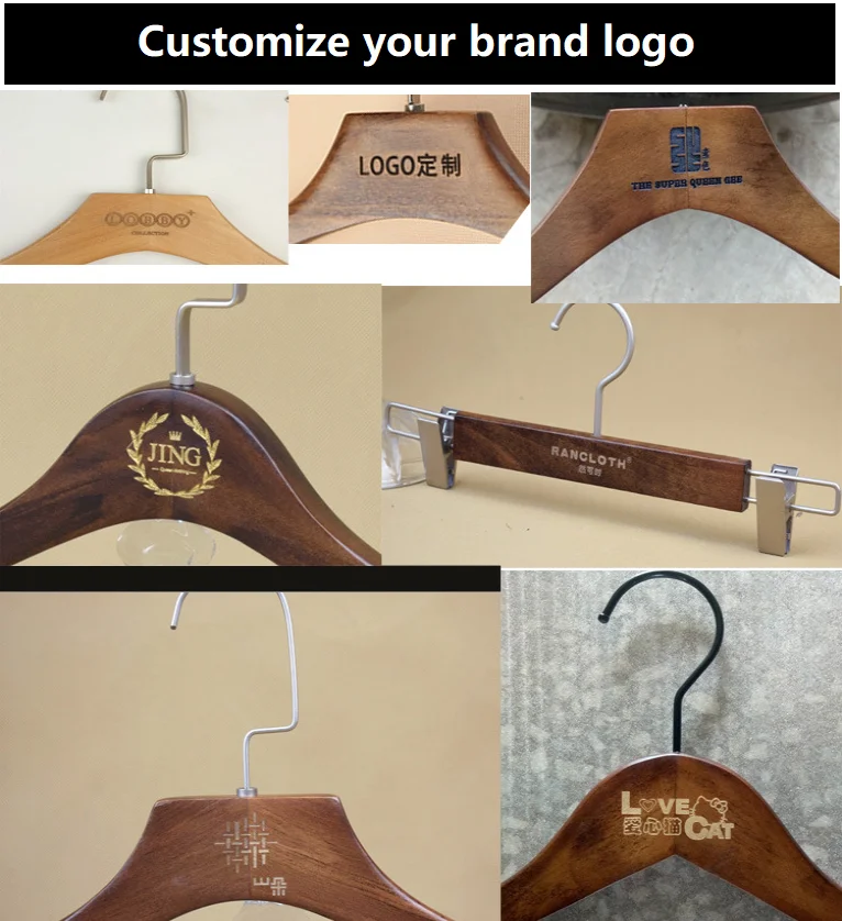 Modern High quality Wholesale Hotel men suits coat velvet luxury wooden hanger for cloths