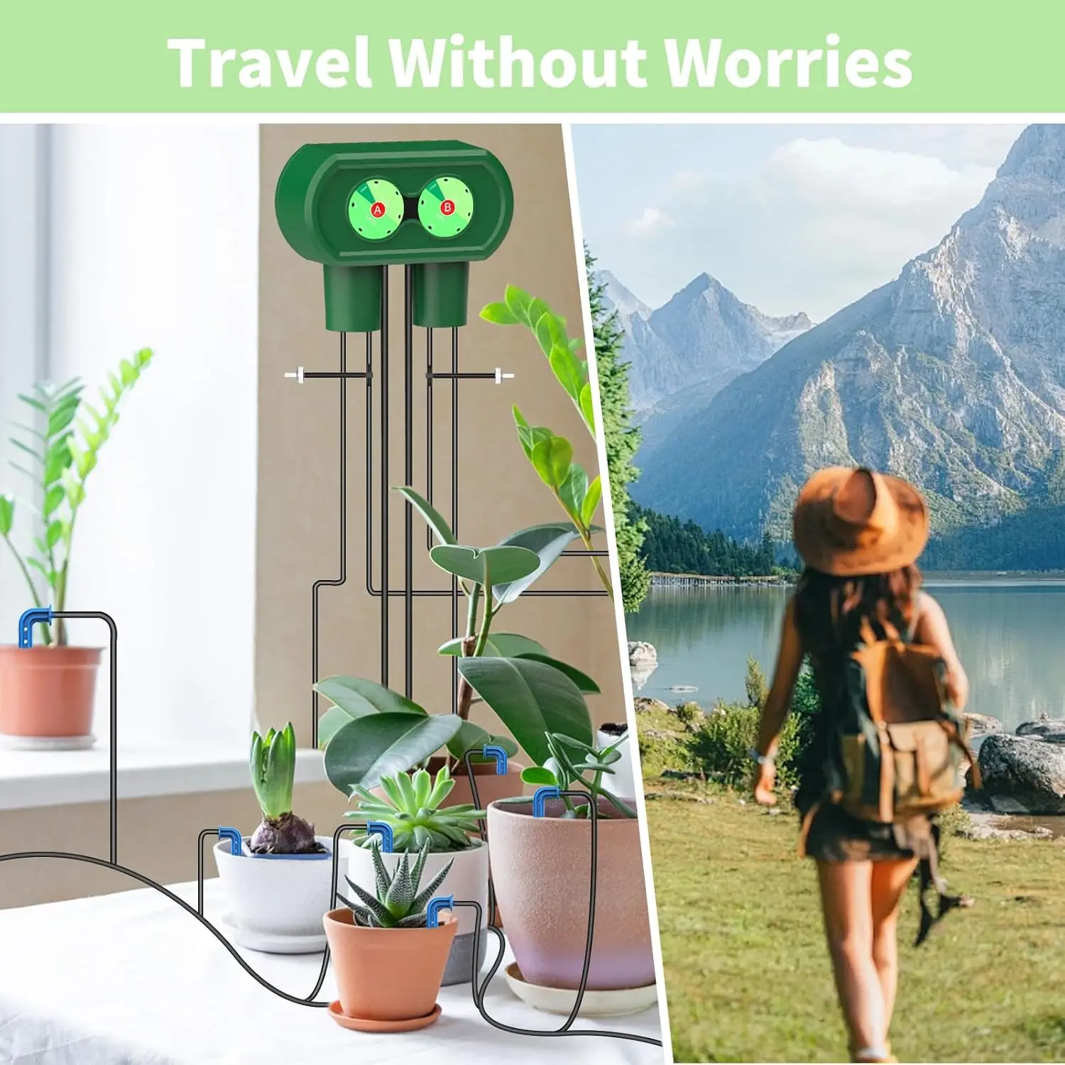 Solar Automatic Plant Self Watering System Devices for Plants on Outdoor Balcony Plant Bed the Green Home Drip Irrigation Kit