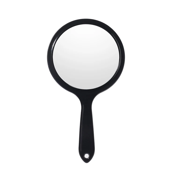 wholesale design portable circle vanity mirror espejos luxury beauty selfie handheld hd black cosmetic mirrors with logo custom